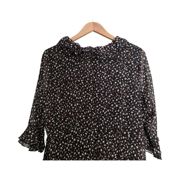 Women's - Tommy Hilfiger Brown Ruffled Midi Dress, Size 14 - Picture 9 of 10